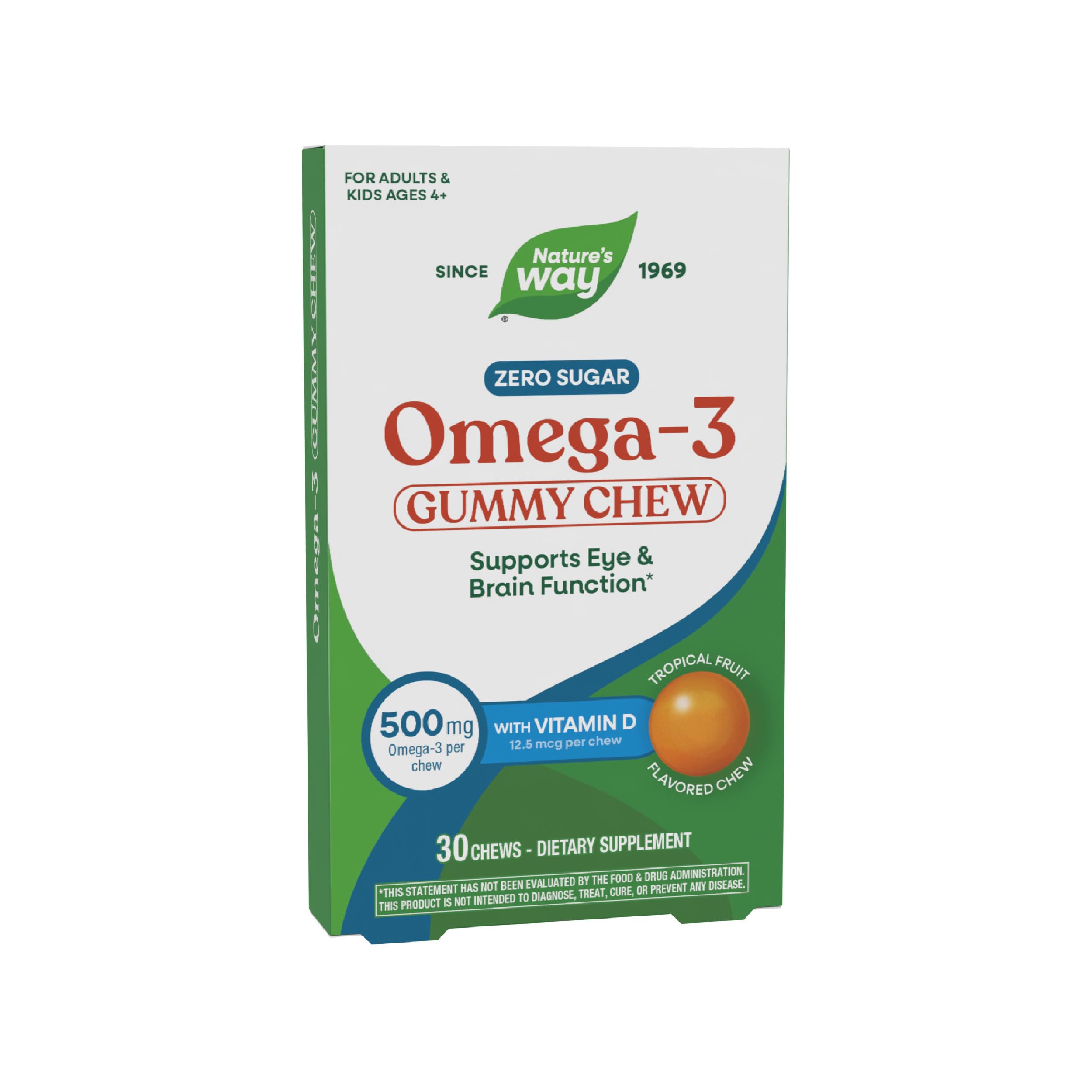 Nature's Way Omega-3 Gummy Chew, Supports Eye & Brain Function*, 30 ct
