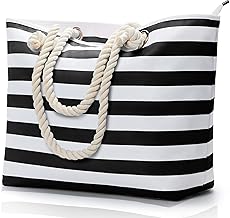 KALIDI Große Strandtasche mit Reißverschluss Wasserdicht Badetasche Strandtasche XXL Familie Beach Tote Bag mit Reißverschluss Große Shopper Damen Sporttasche Schultertasche