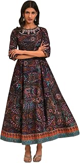 W for Woman Women Cotton Regular Fit Printed Kalidar Long Regular Kurta Price In India