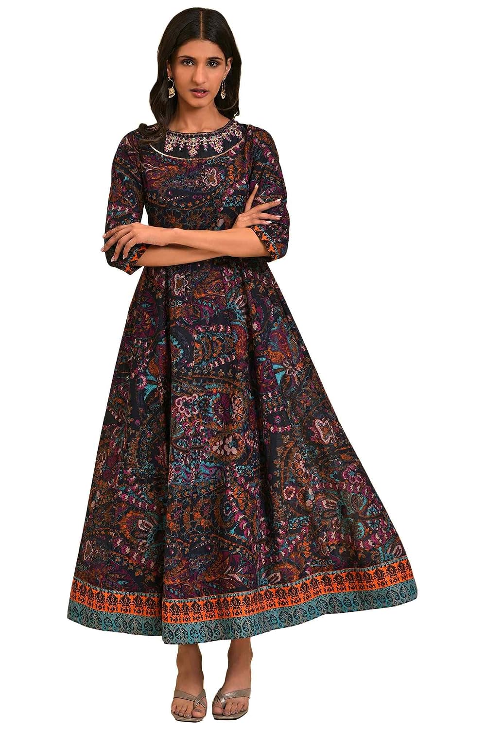 W for Woman Women Cotton Regular Fit Printed Kalidar Long Regular Kurta - Review, Price and Buying Guide