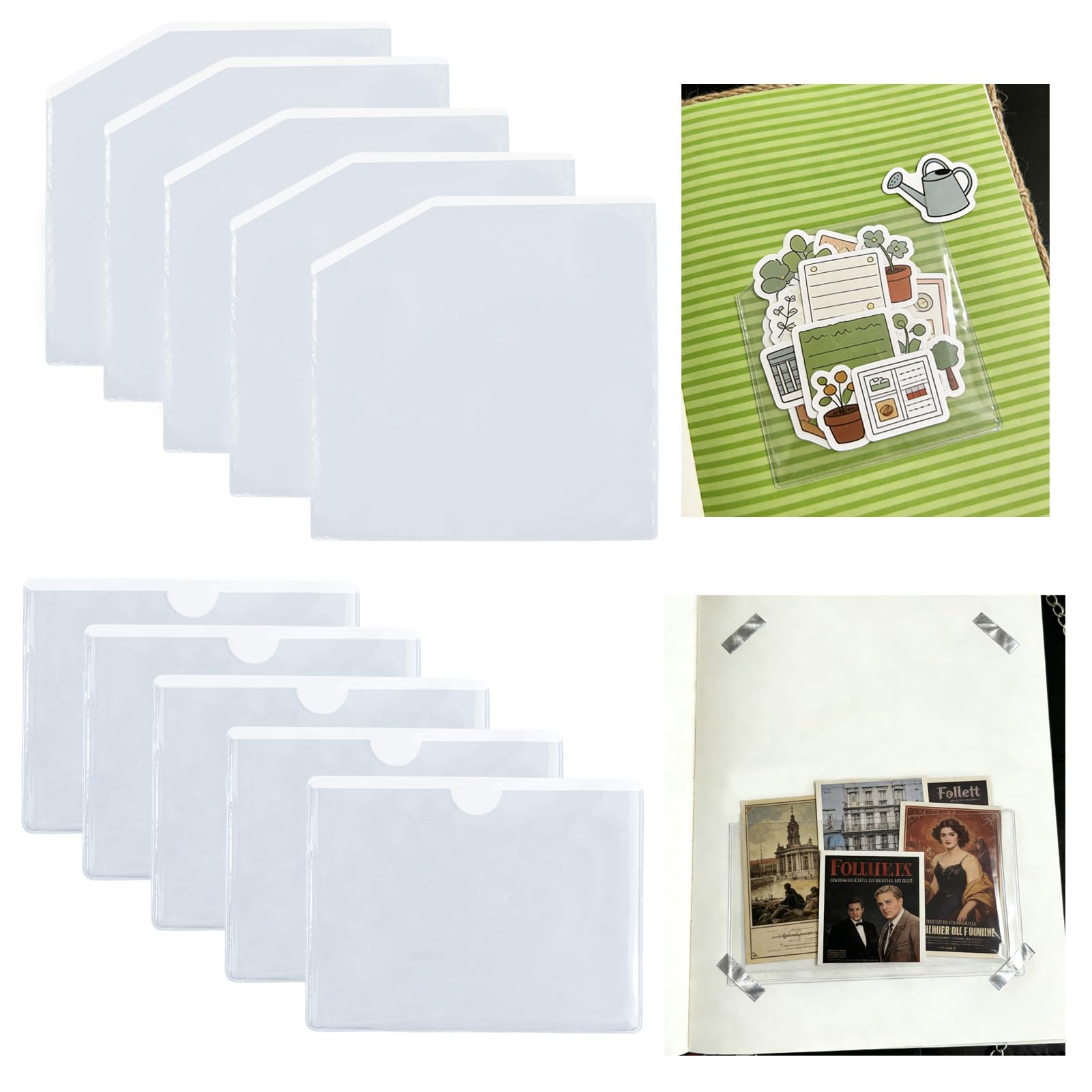 Amazon.com : KAKUPPA 10 Pcs Small Adhesive Clear Corner Pockets, 2