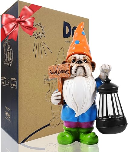 Miniatura 2 de Estatuas solares de perro para decoración de jardín: esculturas al aire libre para luces de liquidación para exteriores, adornos de césped exterior,