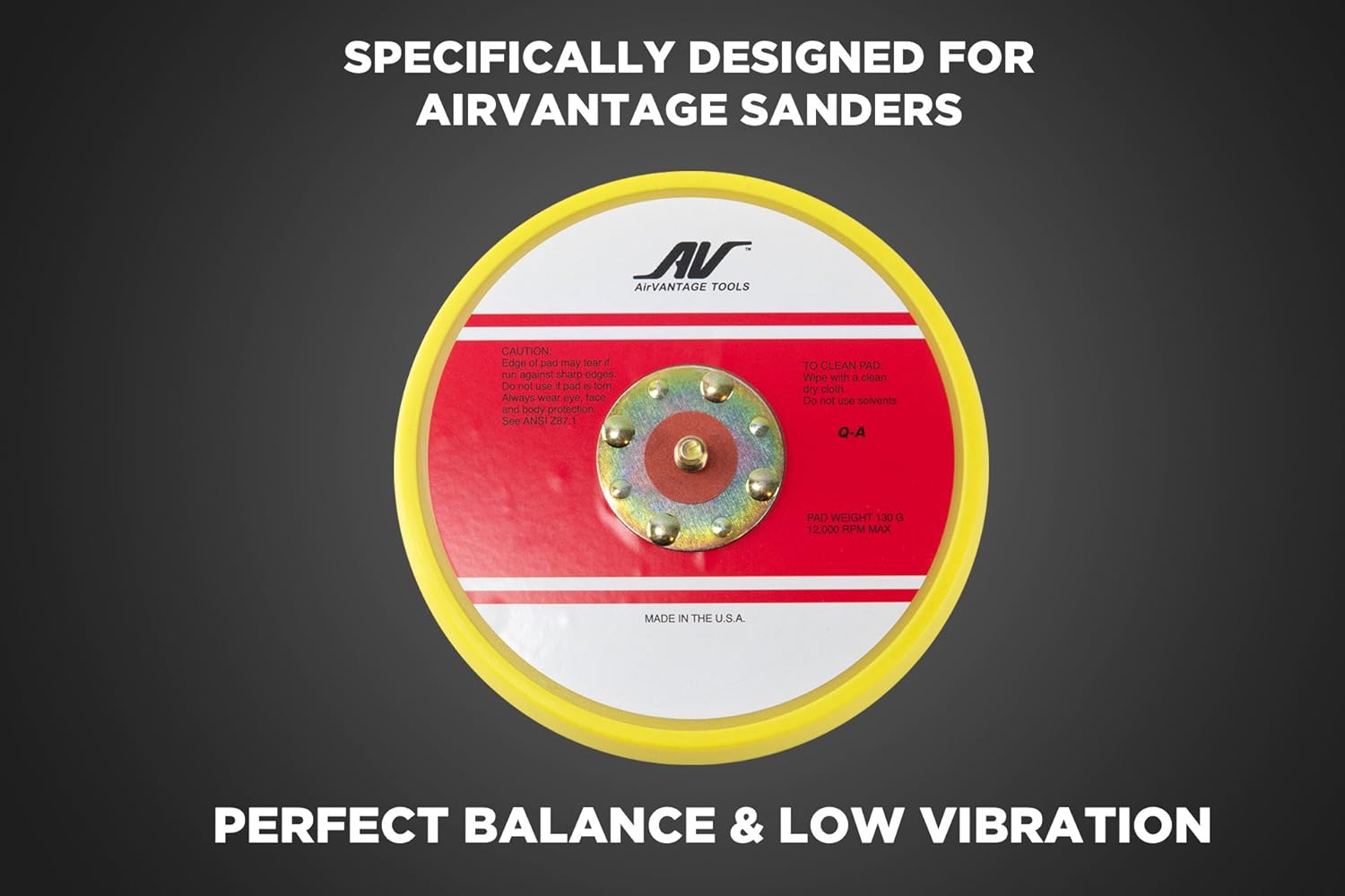 AirVANTAGE Random Orbit Sander Low-Profile Backing/Replacement Pad (6" PSA Vinyl)