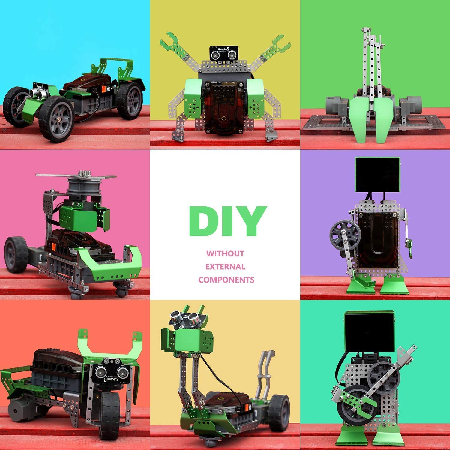 Robobloq STEM 6 in 1 Metal Qoopers Robot Building Kit with Remote