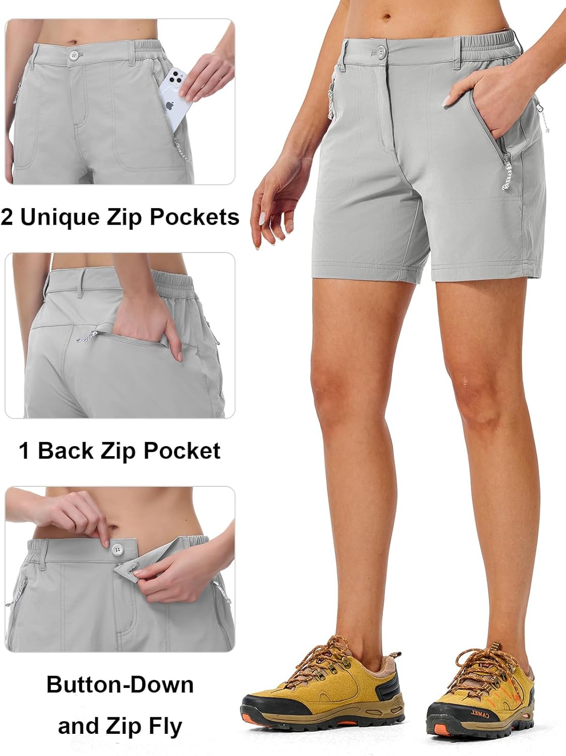 TBMPOY Women's 6" Hiking Cargo Shorts Quick Dry with Pockets Work Golf Short Lightweight Outdoor Active Summer for Women - Image 5