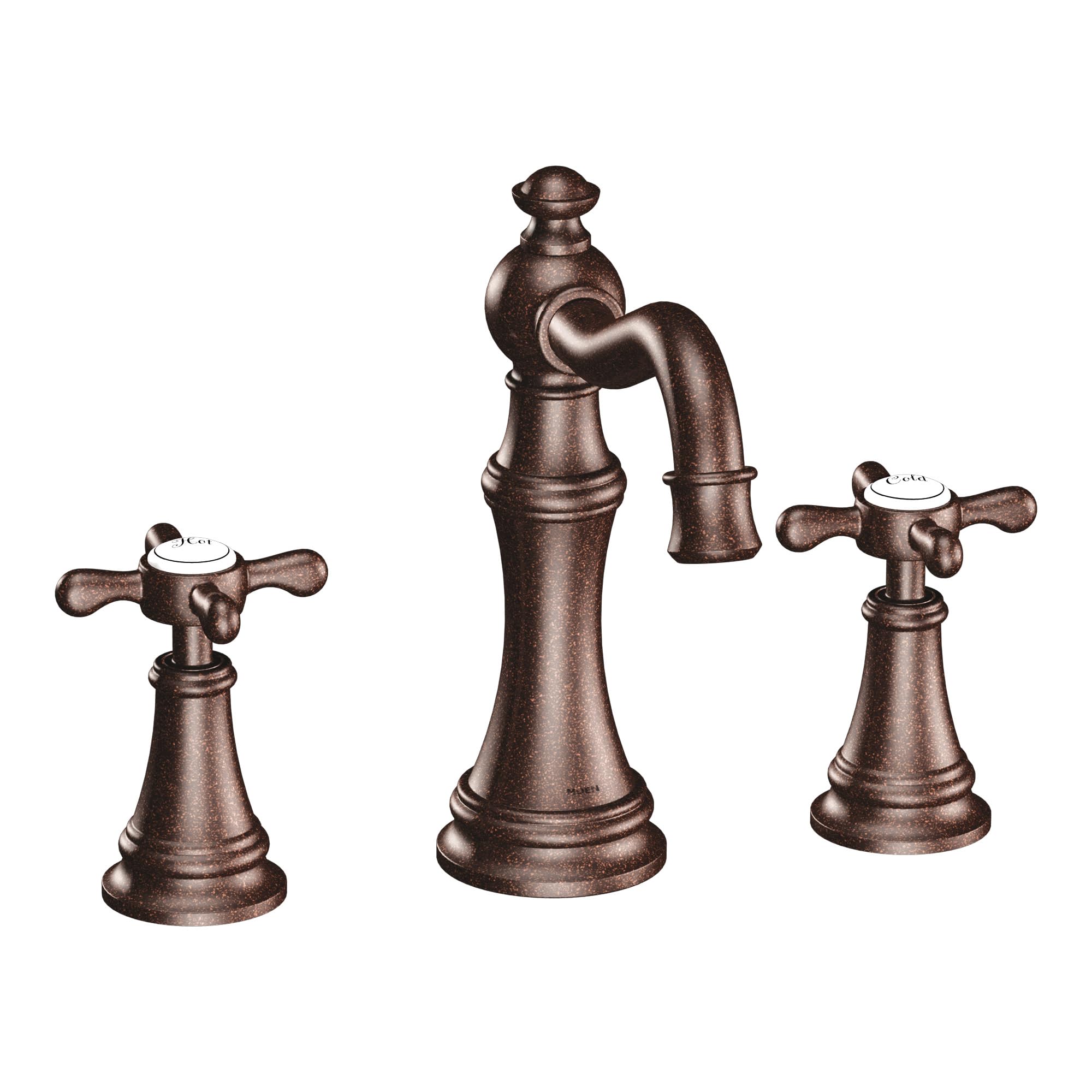 Moen TS42114ORB Weymouth Two-Handle Widespread Cross Handle Bathroom Faucet Trim Kit Valve Required Oil Rubbed Bronze