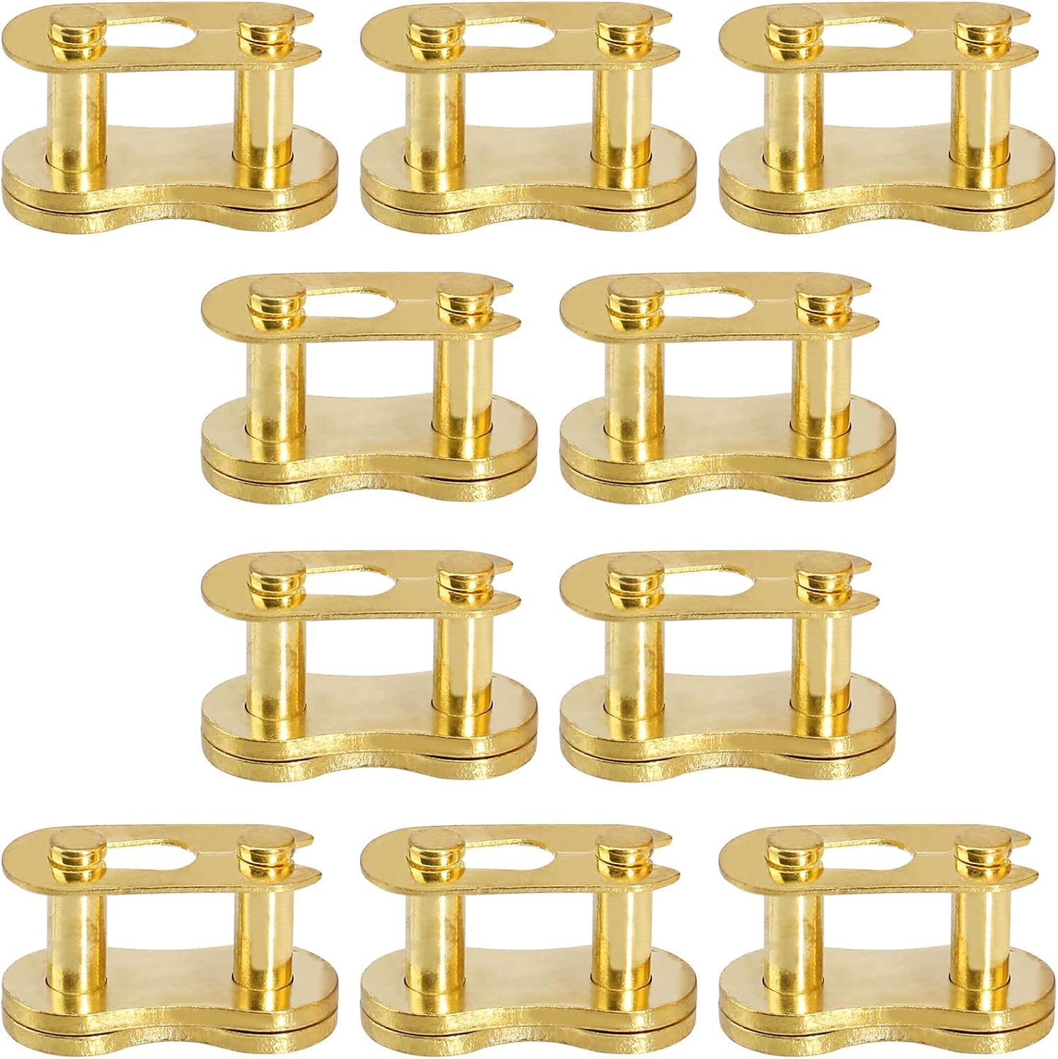 10Pcs Gold 520 Drive Chain Repair Master Connector Split Link for 50cc 70cc 90cc 110cc 125cc ATV Quad Scooter Motorcycle Go Kart Moped Pit Dirt Pocket Bike XR50 CRF50