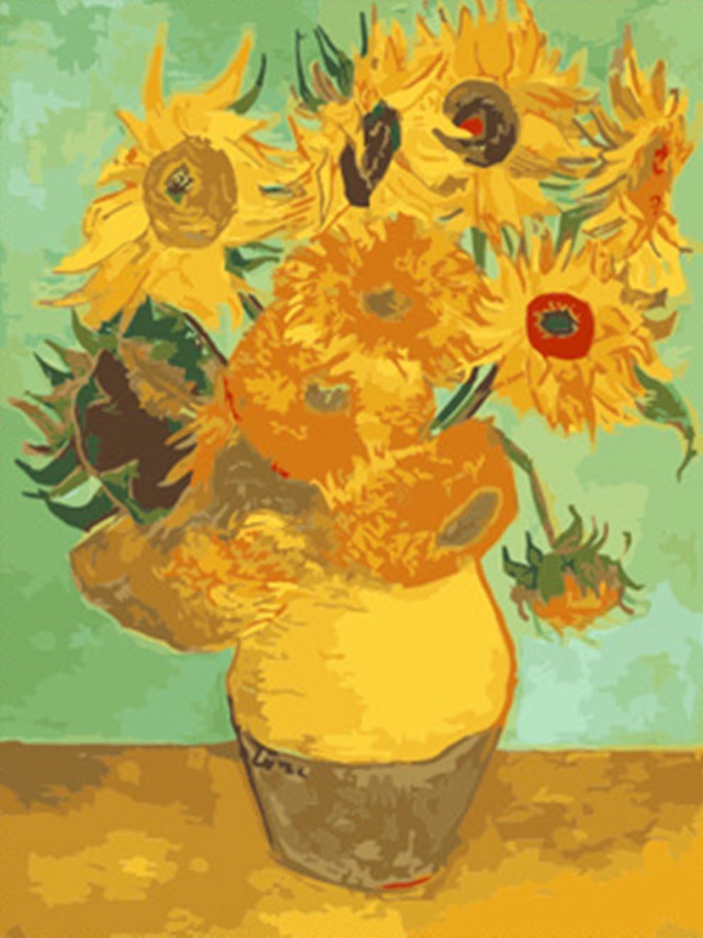 Zalago Van Gogh Sunflowers Oil Painting by Number Kits Diy Digital Painting by Numbers Horse Canvas Wall Art 40 x 50 cm