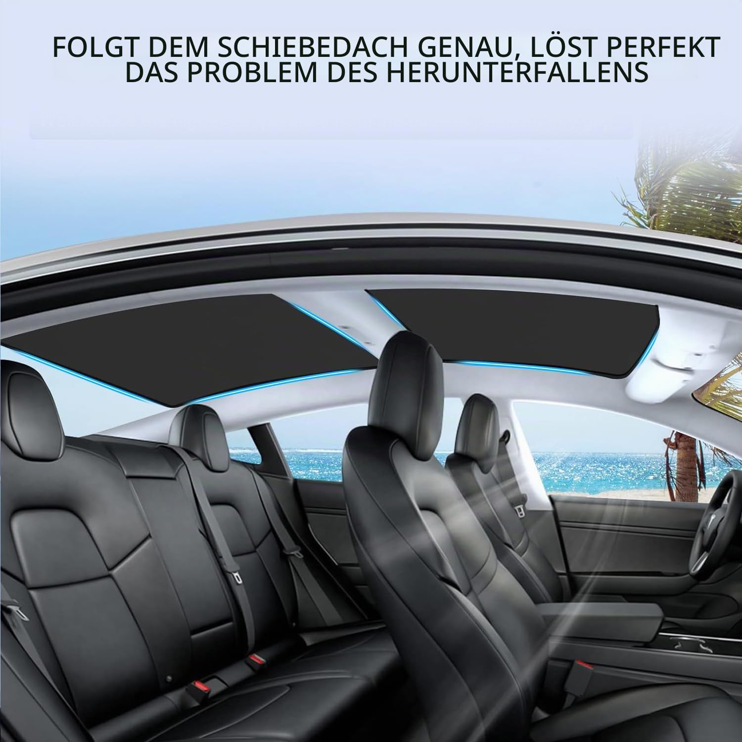 Arcoche Sonnenschutz für Tesla Model 3 von 2026 2025-2018, Isolierung, Wärme- und UV-Schutz, Sonnenschutz für das Glass Dach, Highland Zubehör