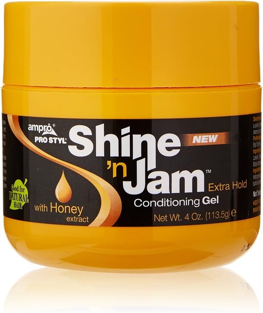 Shine n Jam Hair Gel Conditioning Extra Hold Hair Jam for Braids Edge Control Braiding Gel (4 Oz)