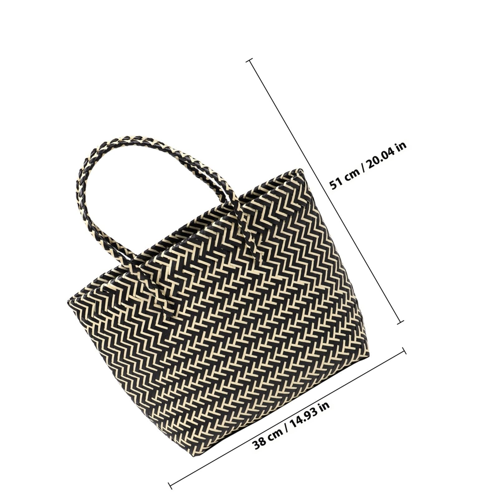 Bolso Tejido Artesanal para Mujer, Bolsa Compra Ligera y Portátil, Gran Capacidad, Estilo Natural Adecuado para Supermercado y Decoración