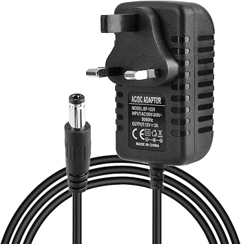 12V 2A Power Supply UK 1M Cord Universal 12V AC to DC Adapter 100-240V 50/60hz Transformer with 5.5mm x 2.5mm Jack for Led Strips Lights CCTV Camera Video AudioFactory-Fitted UK BS 1363 3-Pin Plug