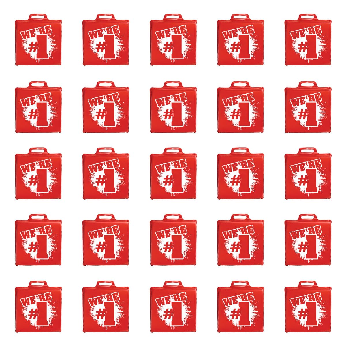 Anderson's Red and White We're Number One Seat Cushions, Set of 25, Stadium Seats, School Spirit, Game Day