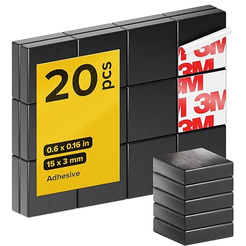 Miniatura 95 de Imanes redondos de cerámica fuertes con respaldo adhesivo (1x0.15"/25x4mm, 18 piezas) – Imanes adhesivos resistentes, no corrosivos, versátiles