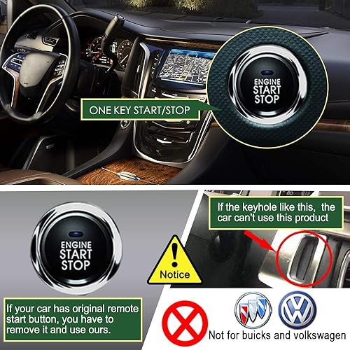 Miniatura 4 de Arranque remoto universal para automóvil sin llave, arranque de motor de una llave para llave remota o control telefónico