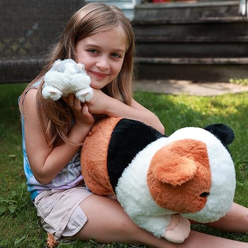 Vista 167 de Juego de 7 juguetes de peluche de dragón verde gigante de 21.7 pulgadas, animal de peluche con 4 bebés y 2 huevos, dinosaurios de peluche para niños