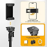 Vista 4 de EMART Soporte de trípode para teléfono celular de 52 pulgadas para iPhone, soporte ajustable para teléfono celular con control remoto, portátil