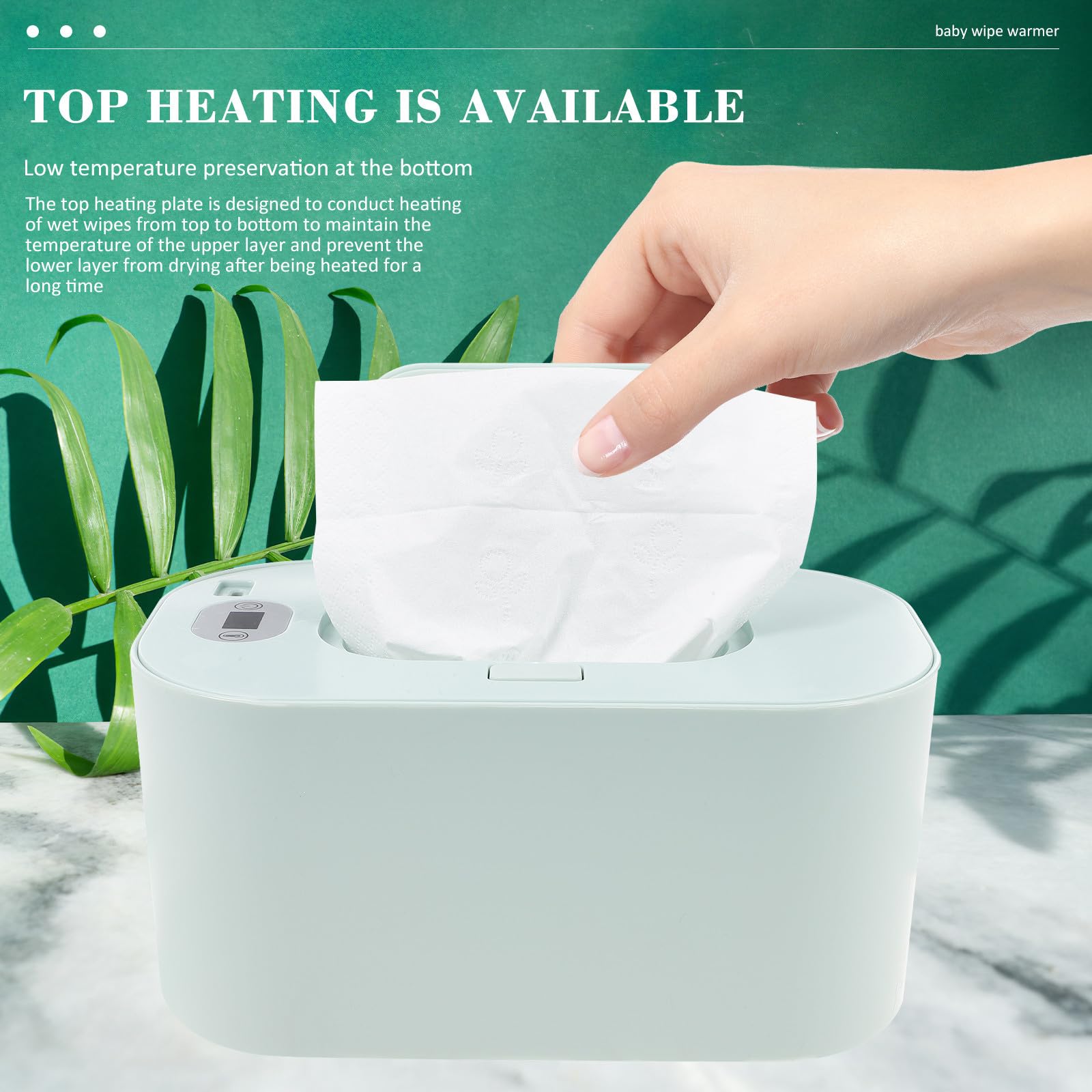 Calentador de Toallitas Húmedas para Bebés USB Portátil Verde Material Abs y Pp Resistente para Casa y Coche Mantiene las Toallitas Siempre Calientes