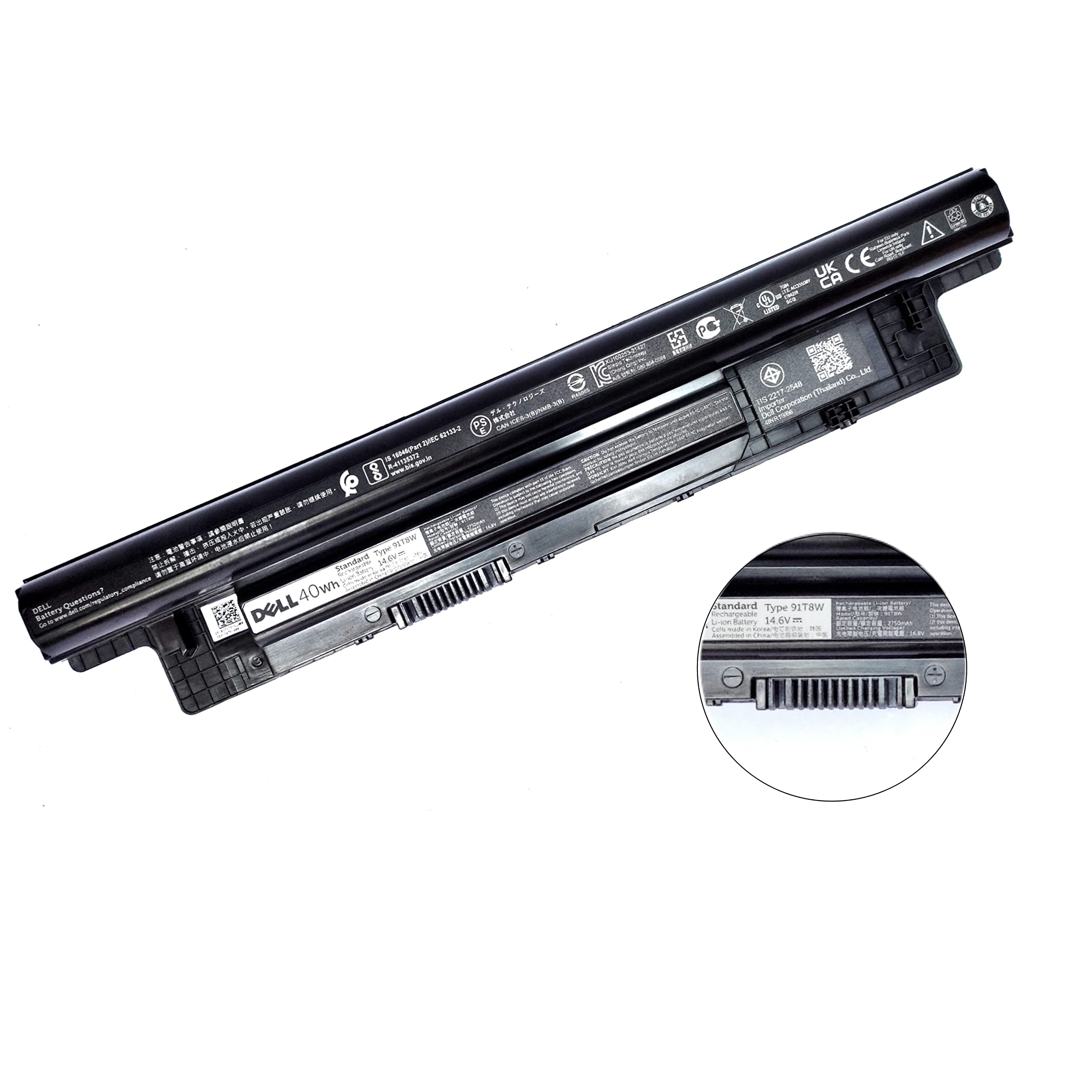 純正品　DELL 40Wh バッテリー 型番91T8W Dell Original XCMRD-91T8W Laptop Battery 14.8V 40WH Fit with