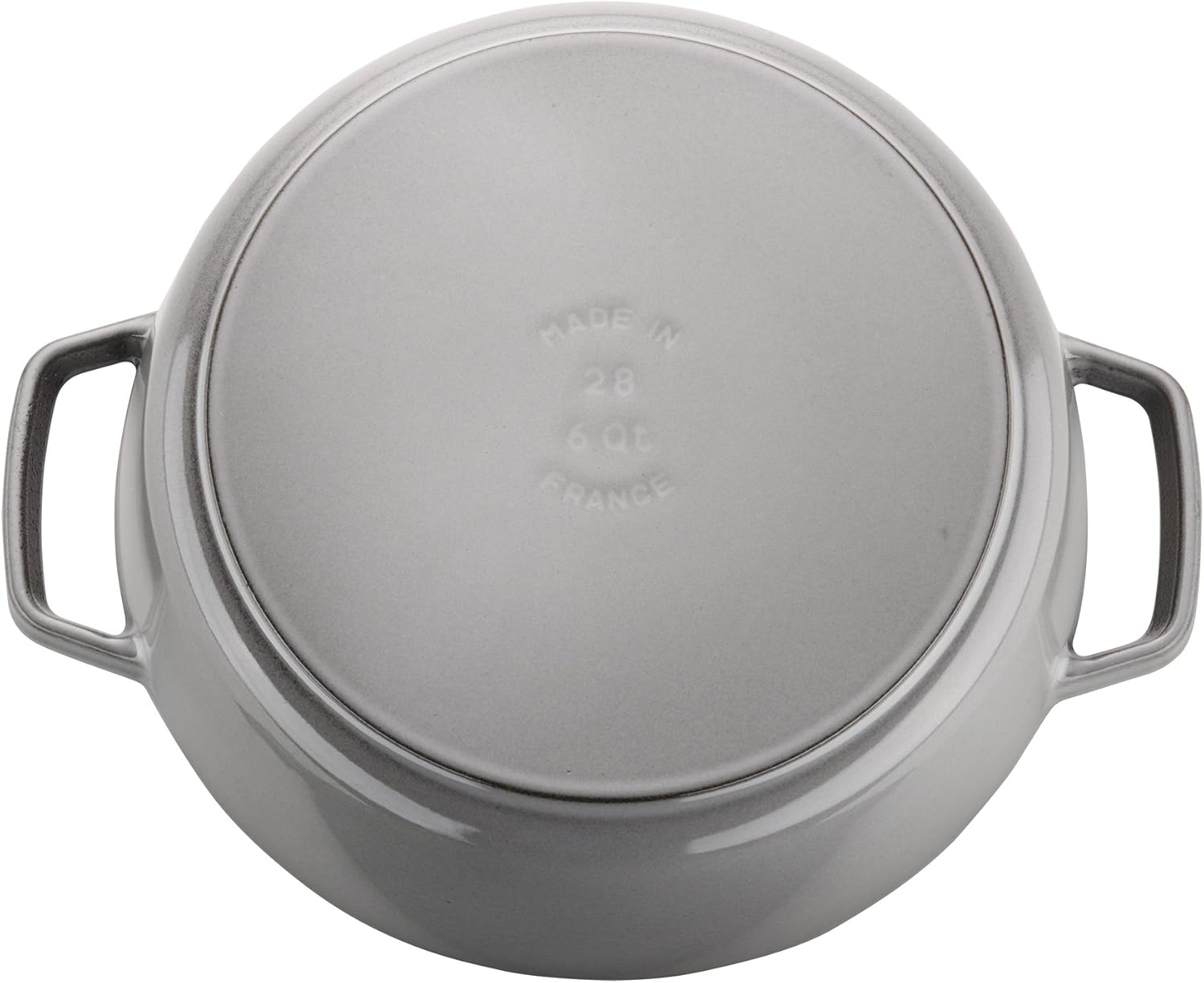 Staub Cast Iron 6-qt Cochon Shallow Wide Round Cocotte - Graphite Grey, Made in France