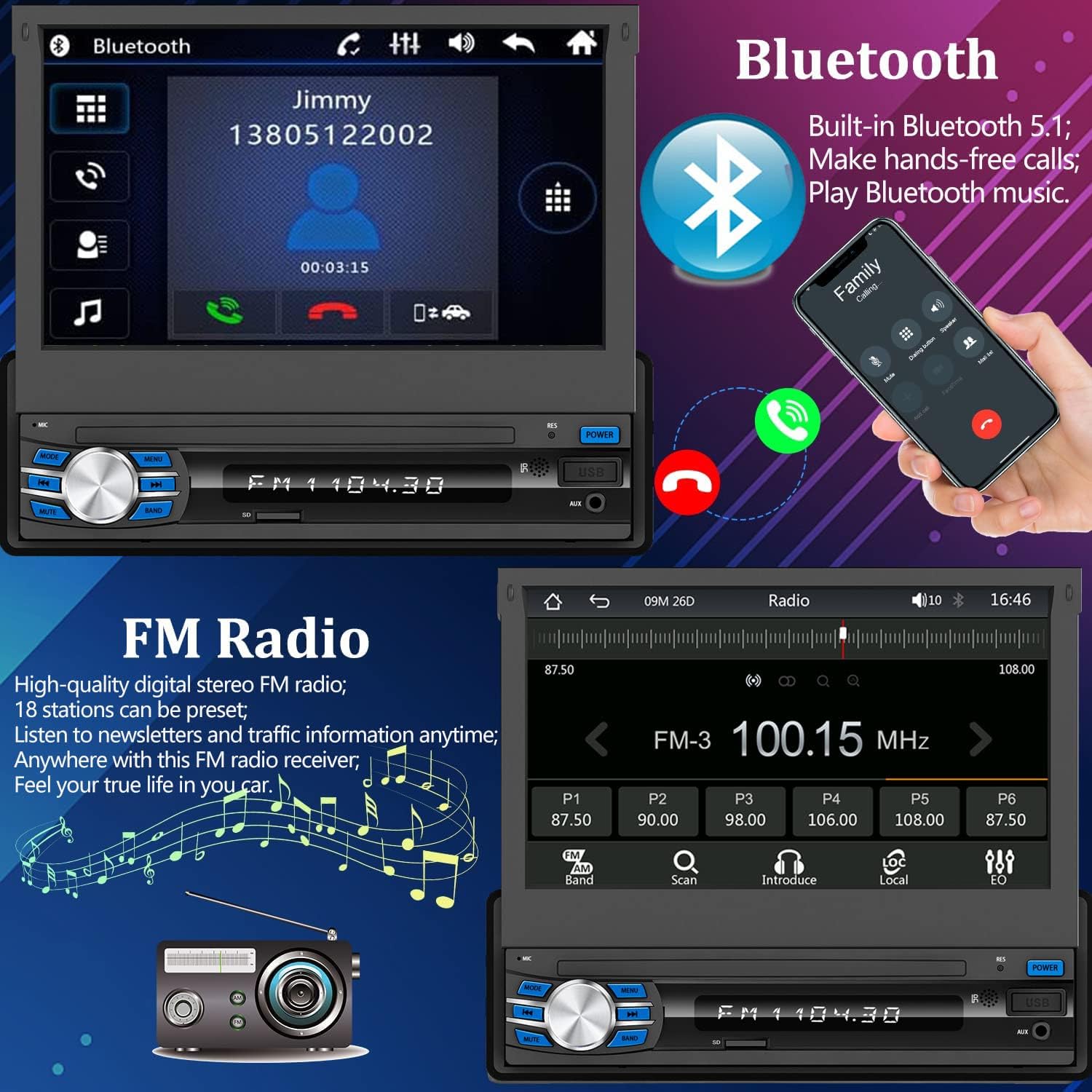Steering wheel control setup interface on the car stereo.