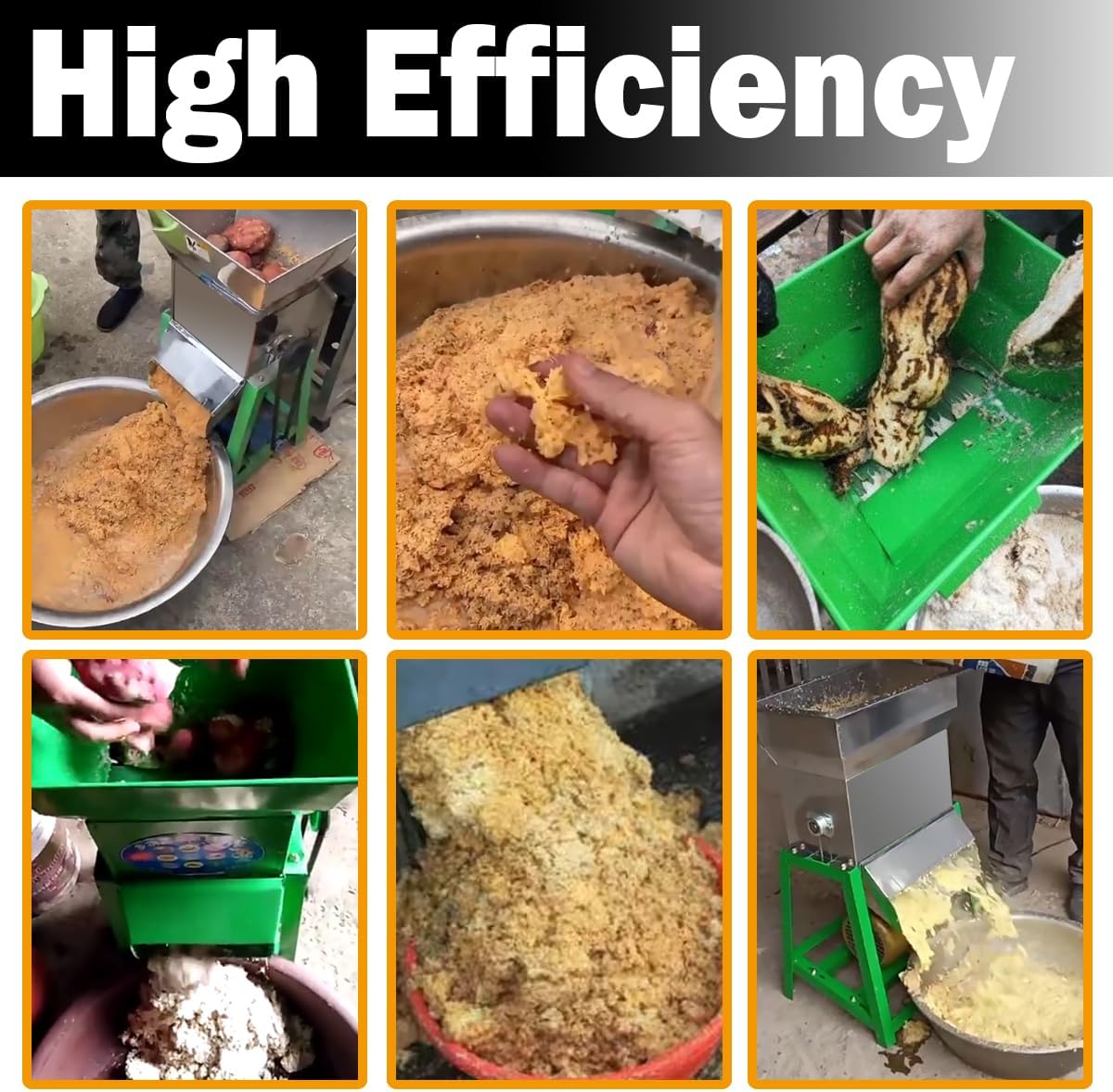 TXMACHINE® Electric food mill Grinder,300-400kg/h Cassava grinder Machine stainless steel for Potato Fresh Lotus Root with 2 gloves (without 1.5KW motor, 220V)