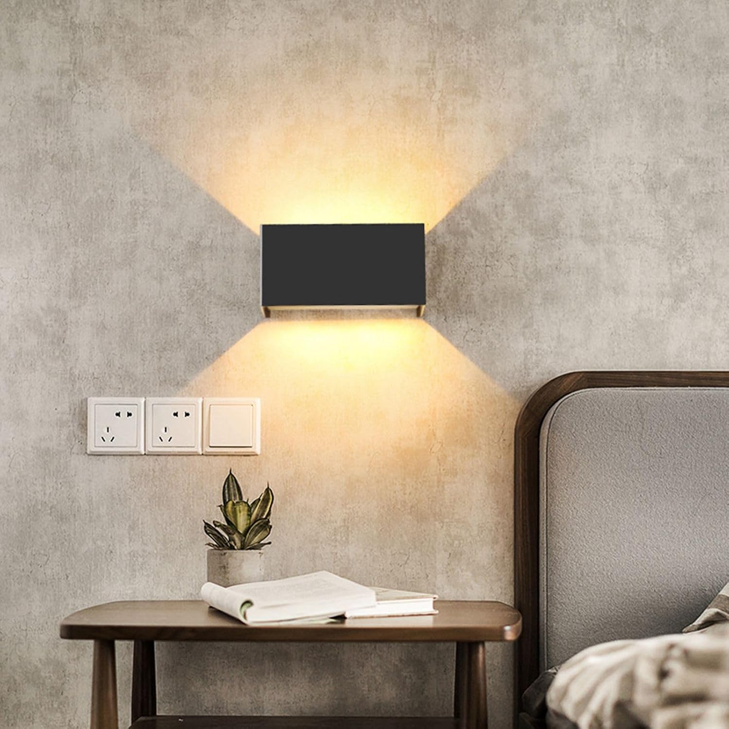 Garosa LED Up Down Wall Light Outdoor Wall Light IP65 Waterproof 24W Modern Porch Light Minimalist Wall Sconce Exterior Light for Porch Bedroom Living Room Hallway