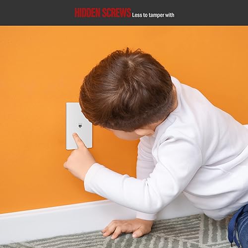 Miniatura 6 de ENERLITES Placa de pared sin tornillos con módulo de conector Keystone CAT6 RJ45, para multimedia de voz, datos y audiovideo, tamaño estándar de 1