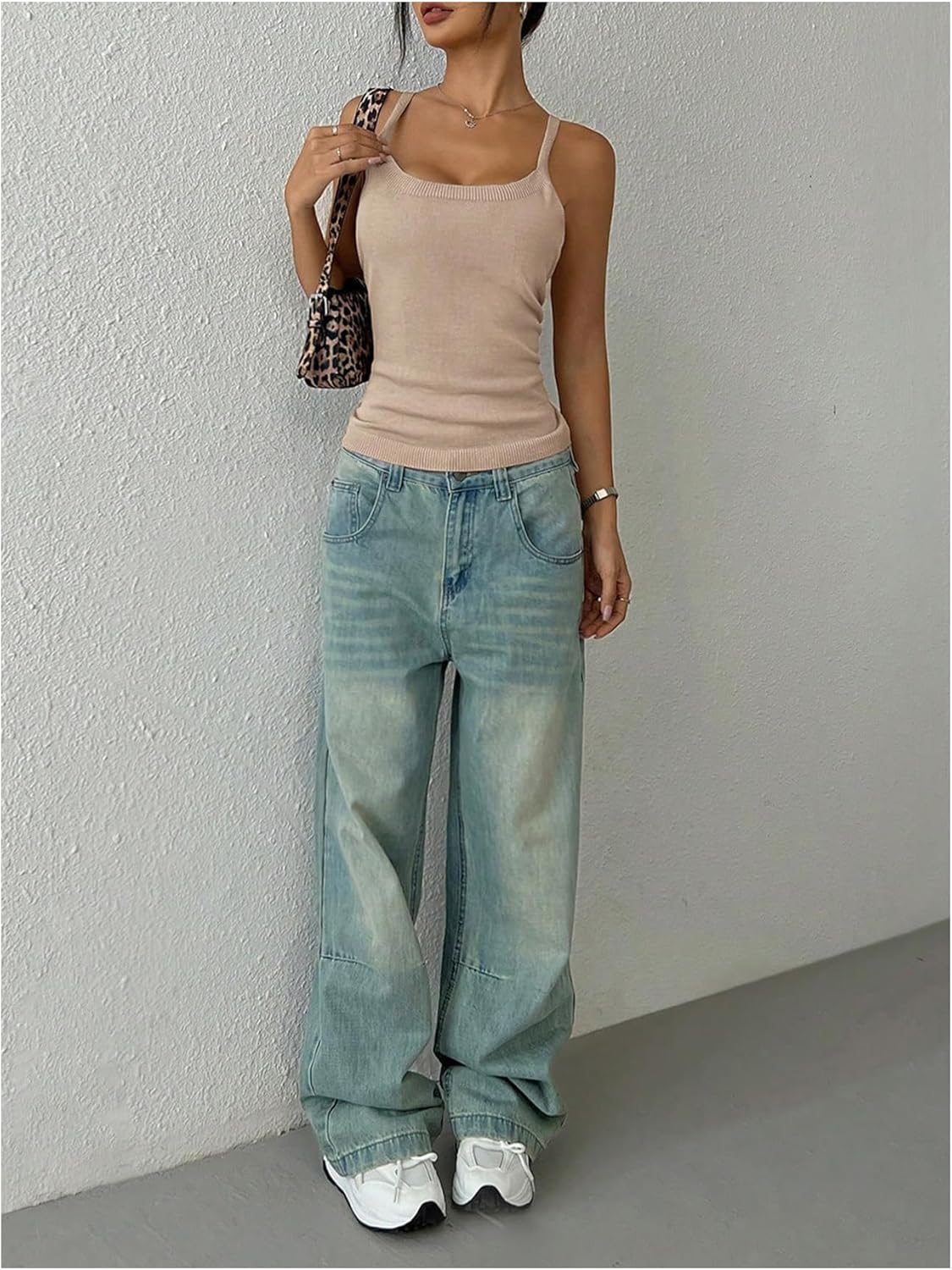 MakeMeChic Women's Tie Open Back Top Knit Backless Spaghetti Strap Going Out Tops - Image 6