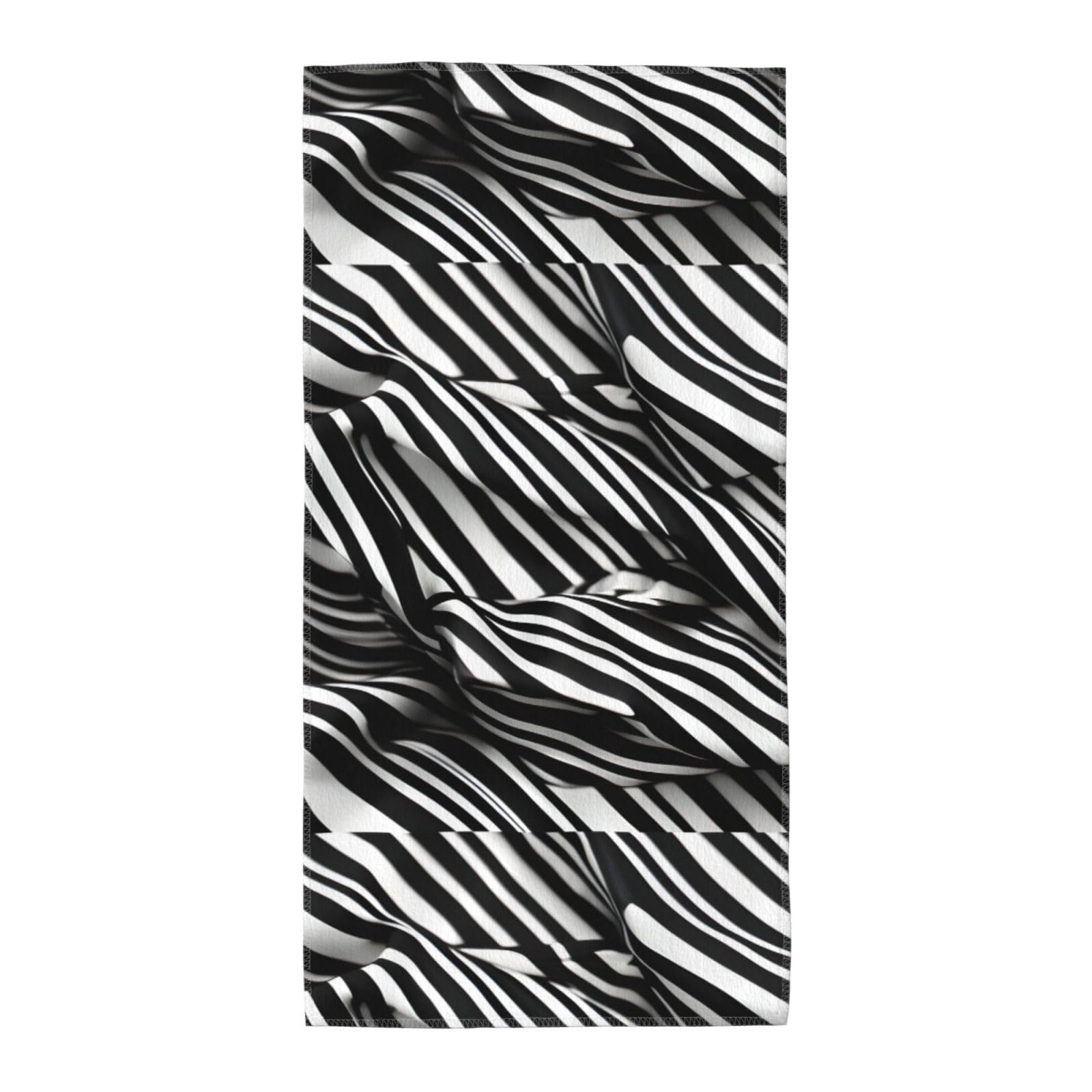 Cbaaghh Stripes Black White Print Towel, Towels Thick Face Towels Fast Drying Washcloth For Bath, Spa, Gym