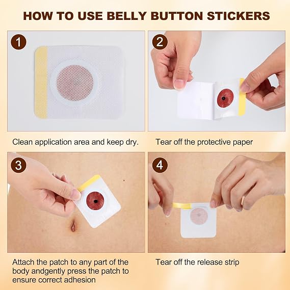 30Pcs Belly Patch, Waterproof Stickers for Women Girls, Natural Belly Sticker for Women & Men, Belly Pads Navel Sticker, Sweatproof Patches, Comfortable and Easy to Use