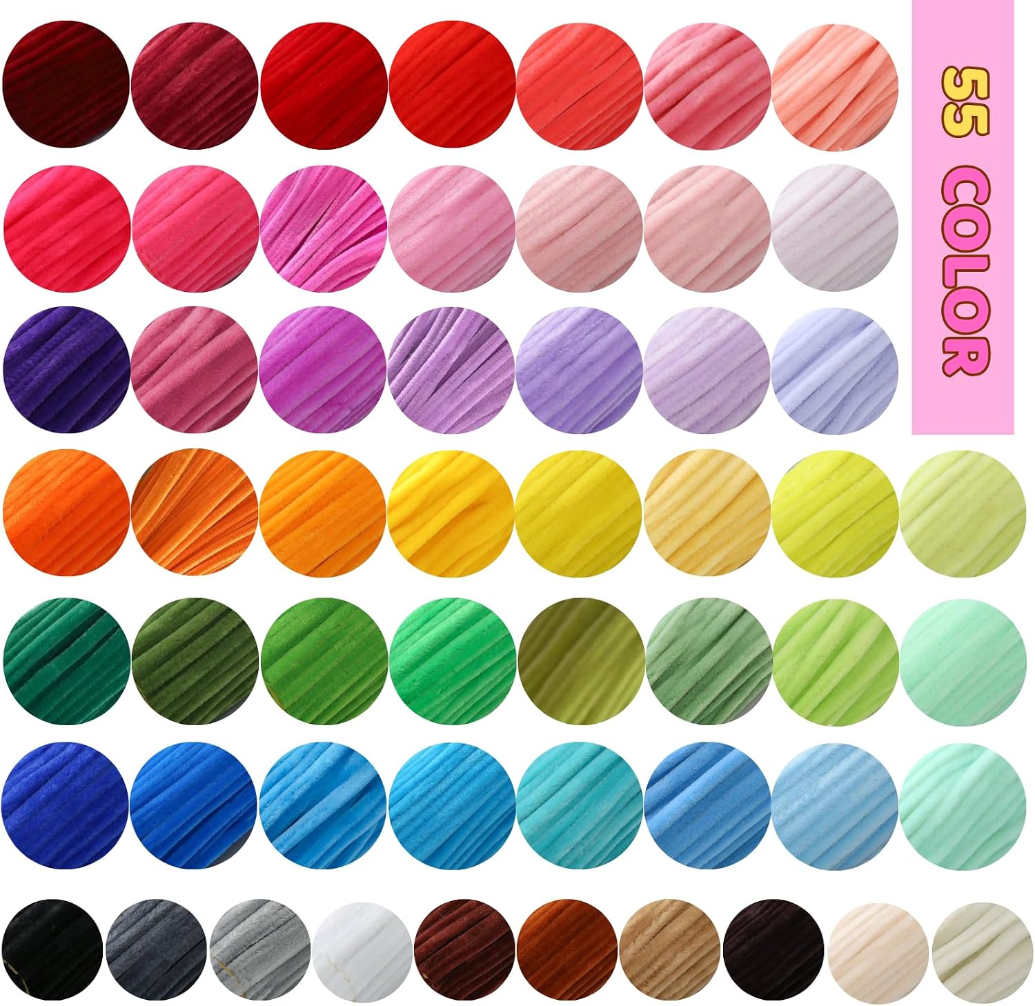 1650 PCS 55 Colors Thick Pipe Cleaners Craft Bulk,12-Inch Chenille Stems