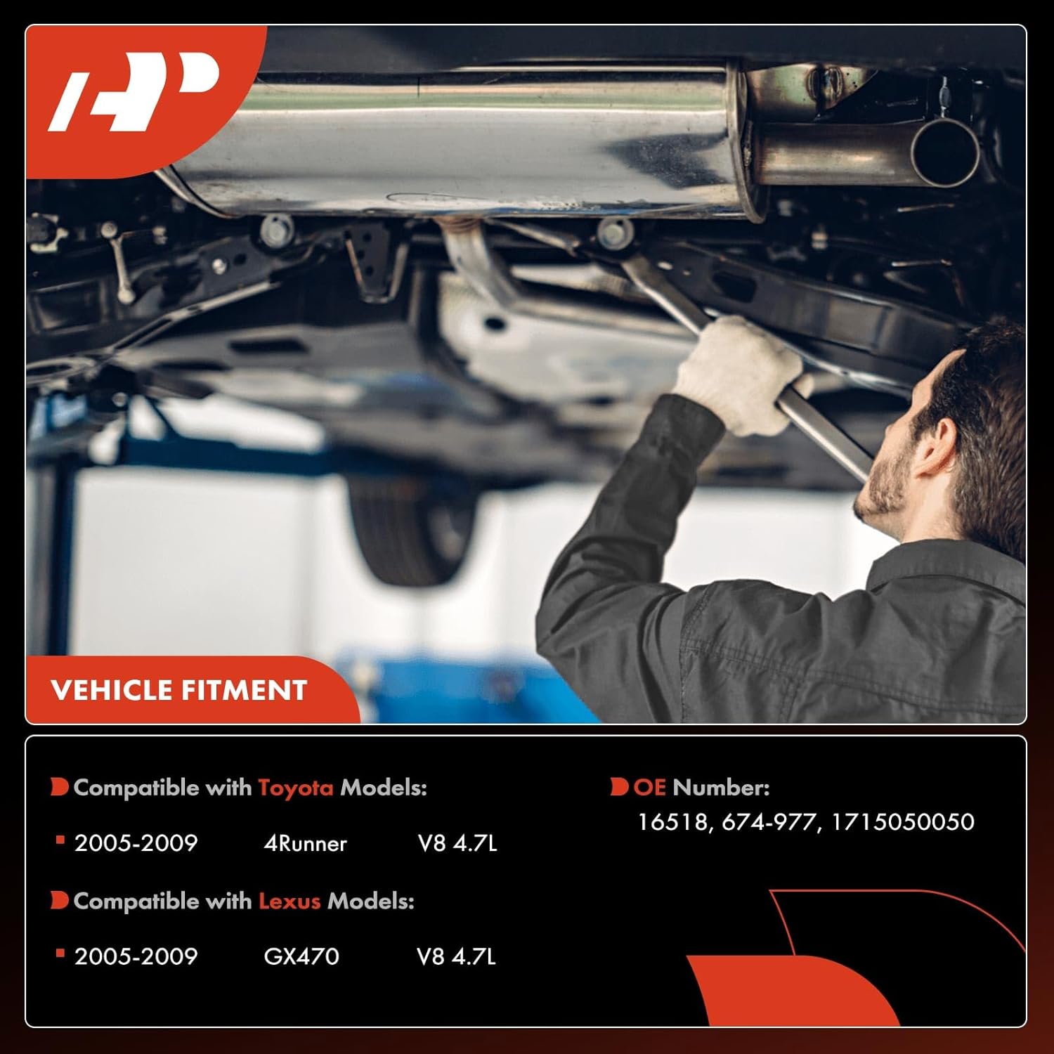 A-Premium Left Exhaust Manifold Catalytic Converter Kit Direct-Fit Compatible with Toyota 4Runner 2005-2009 & Lexus GX470 2005-2009, 4.7L, EPA Compliant, Replace# 1715050050