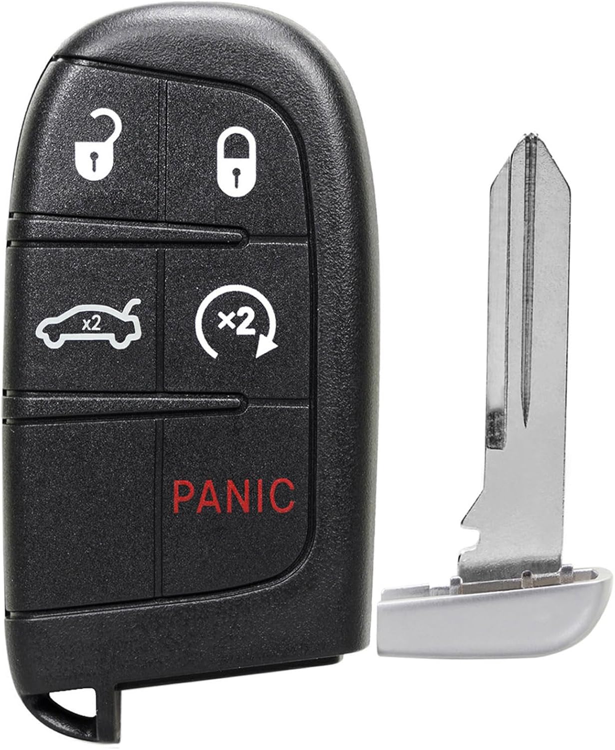 TOP-VIGOR Keyless Entry Remote Control Car Key Fob Replacement ID46 Chip 433Mhz Compatible with Chrysler 300 2019 2020 2021 Chrysler 200 2015 2016 2017, 5 Button M3M-40821302