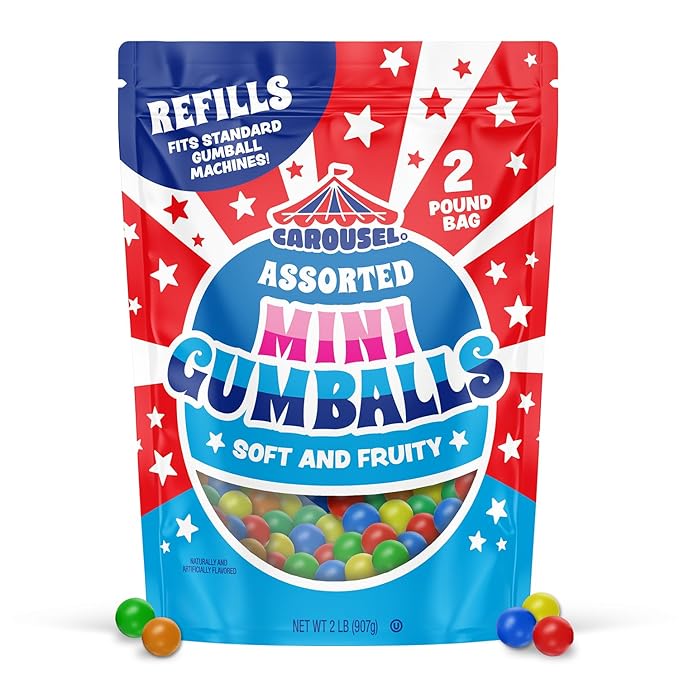 Carousel Assorted Mini Gumballs - Bolsa de 2 lb miniatura 3