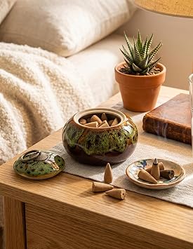 Simcat Ceramic Storage Jars, Exquisite Glaze Food Canisters for Kitchen Spice Storage, Tea Caddy Storage, Coffee Jar, Condiment Jar with Seal Lid (Blue B)