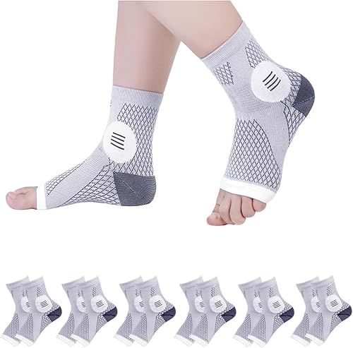 Miniatura 8 de Calcetines de neuropatía para mujeres y hombres, calcetines de compresión de alivio nano calmante, calcetines de compresión sin dedos, manga