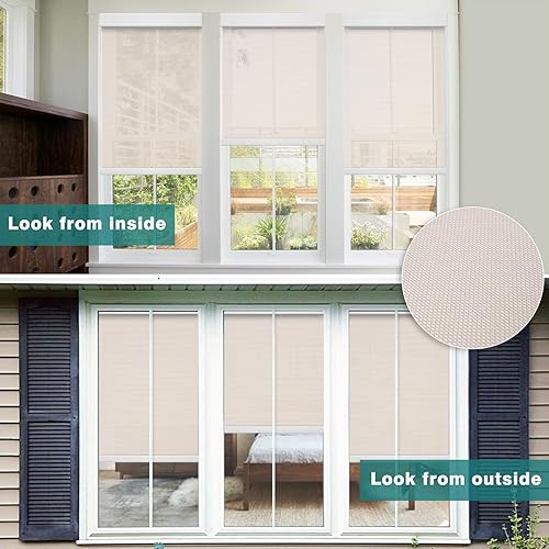 Miniatura 4 de Changshade Persianas enrollables solares inalámbricas para ventanas, persianas enrollables personalizadas con 5 % de apertura, filtro de luz con