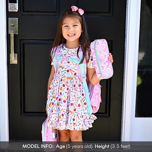 Miniatura 2 de mibasies - Lapicera para niñas, estuche con divisiones múltiples para lápices, diseño de arcoíris rosa