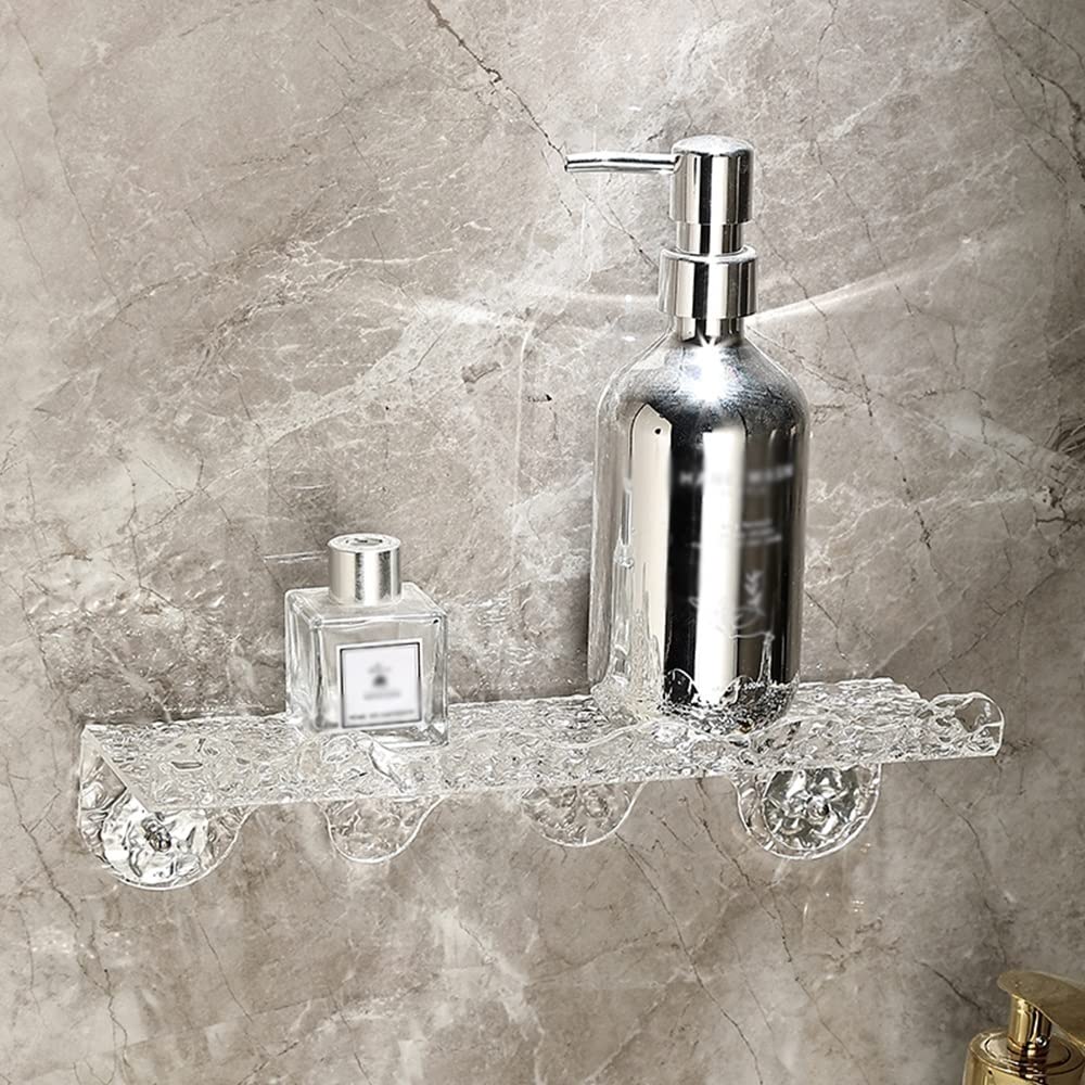 Estante Esquinero De Ducha Acrílico, Estante De Baño, Estantes Flotantes, Montaje En Pared Sin Necesidad De Taladrar, Organizador Frontal De Cosméticos Y Champú(40 Cm)