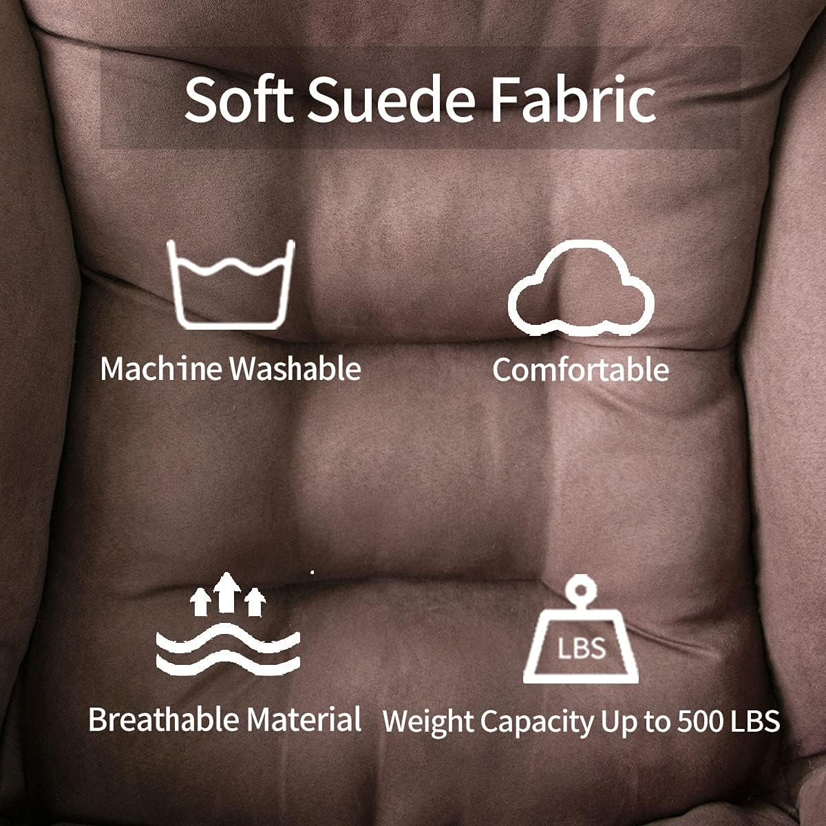 TOYSINTHEBOX Accent Sofa Chair Living Room Chair Single Steel Frame Lazy Chair Reclining Armchair with Thick Padded Back and Two Side Pockets, Brown : Home & Kitchen