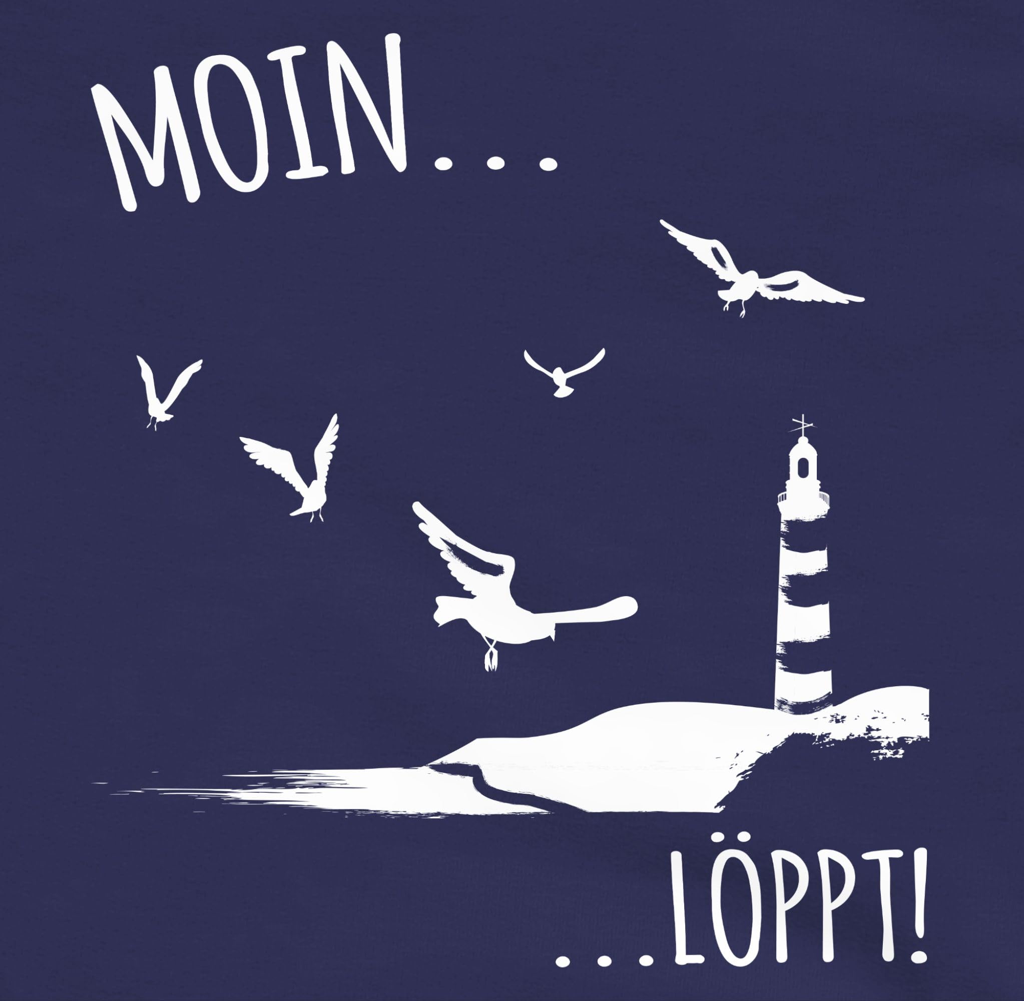 Hoodie Herren Pullover Männer - Sprüche Statement - Moin löppt I Meerliebe I Maritim I Leuchtturm Motiv Meer - 4XL - Navy Blau - mit aufschrift möwe fun-kapuzenpullover statements küste pulli