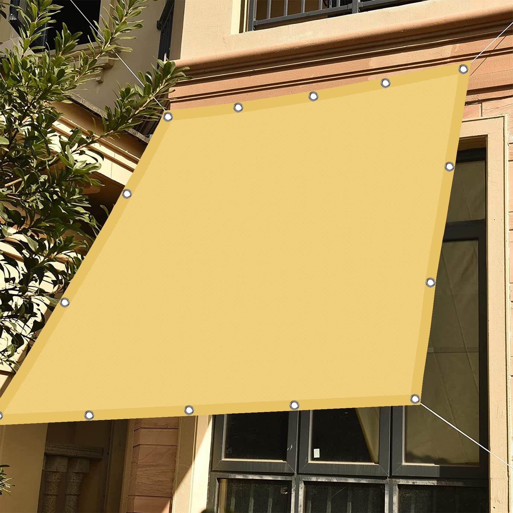 Toile de soleil imperméable 1.2x2m avec oeillets pour terrasse et extérieur