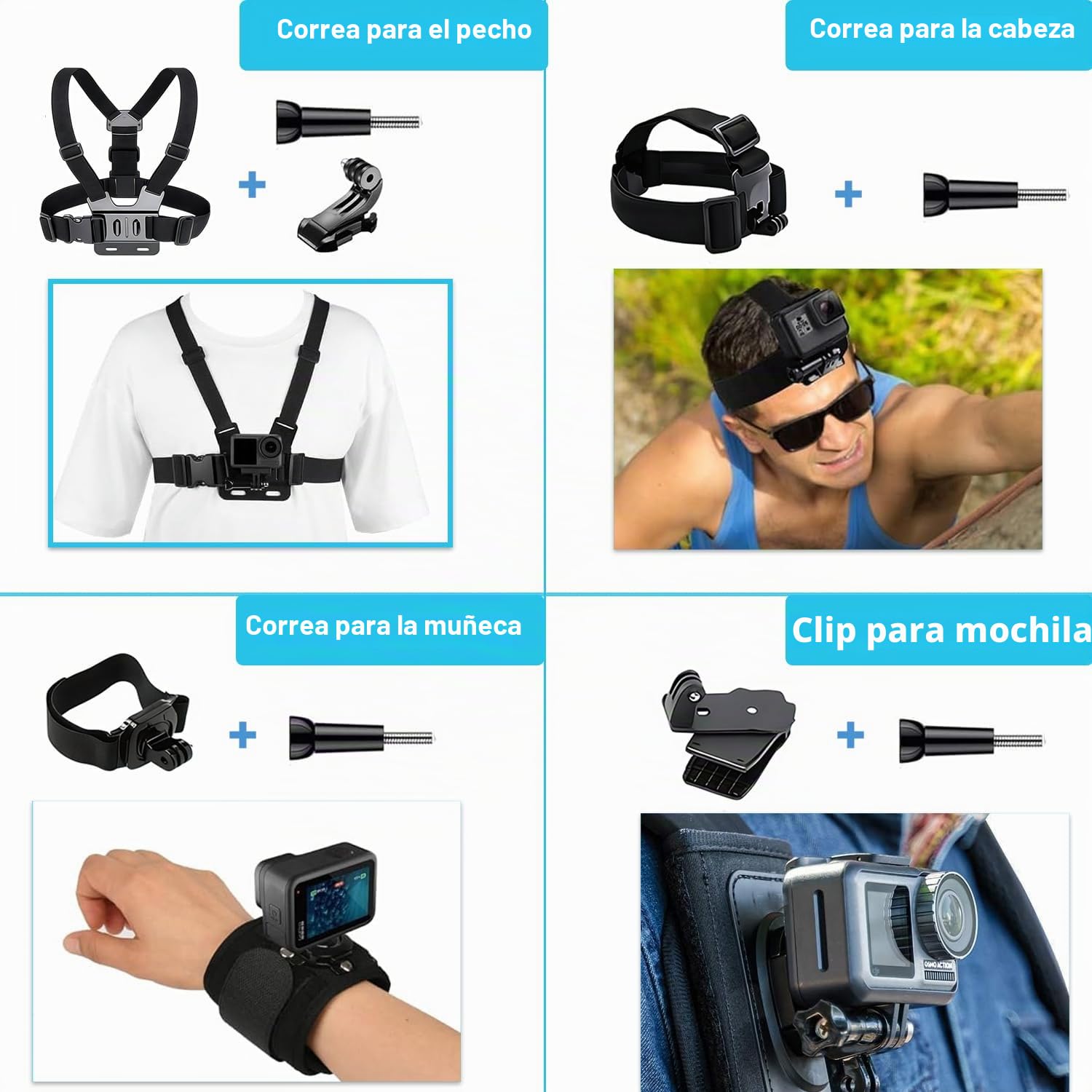 Accesorios para DJI Osmo Action 5 Pro/4/3, Saprdii carcasa impermeable, protector de pantalla, filtros, accesorios para buceo, soporte para bicicleta, palo selfie, soportes para pecho/cabeza/manillar