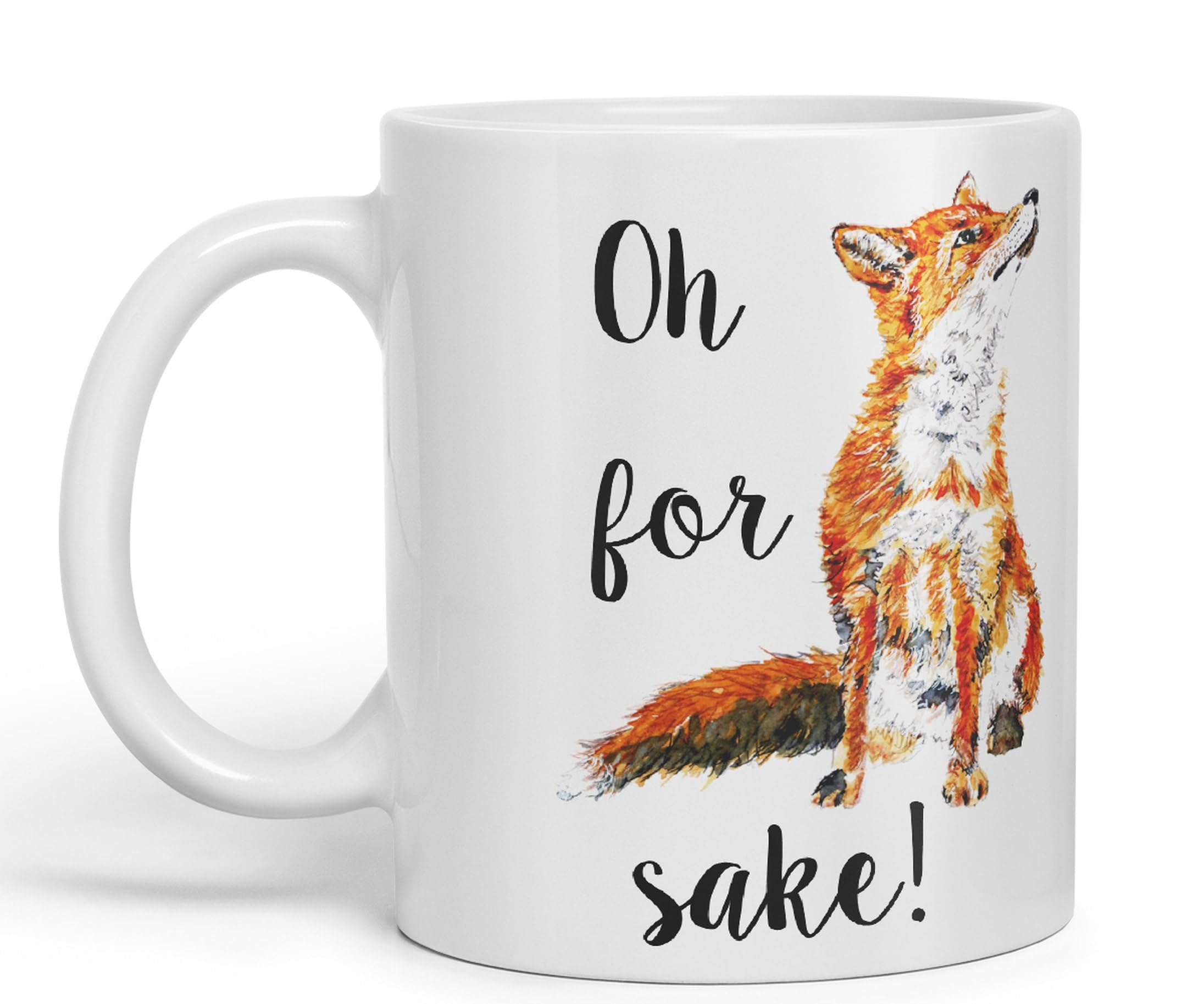 Vixar Oh for Fox Sake Ceramic 330 ml Coloured Mug Cup Gift Tea Coffee Christmas Office Home Joke (White)
