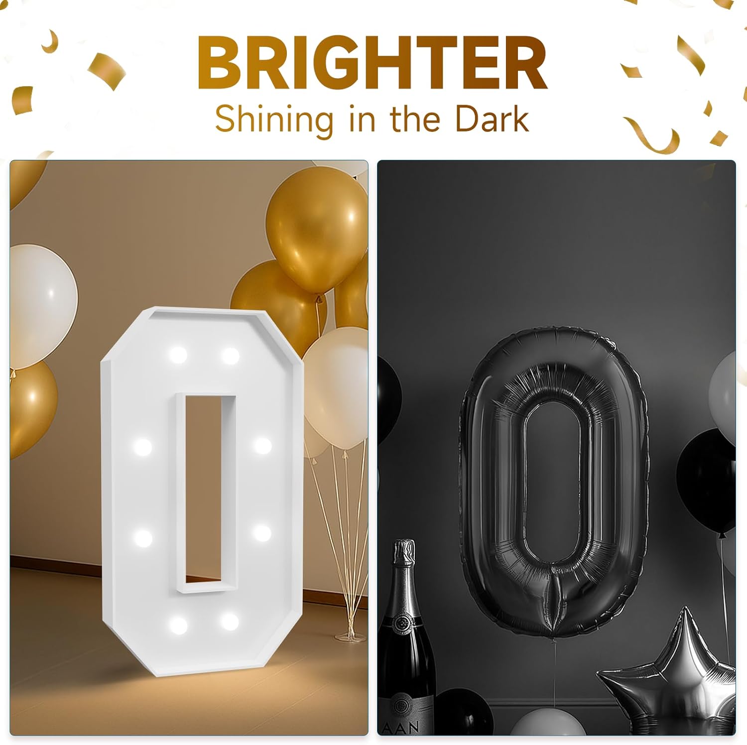 3FT 30 Marquee Numbers, 30 Light up Numbers for Party, 30th Birthday Decorations for Her Him, Big 30 Sign with Light for Anniversary, Birthday Backdrop Decor - Image 4