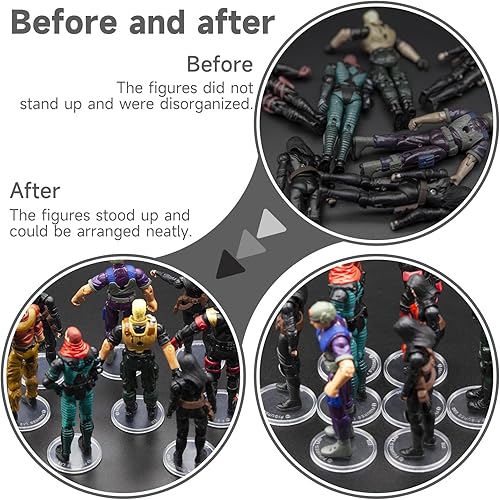 Miniatura 4 de EBCO - 30 piezas de 1.476 in de ancho, redondos, transparentes, para figuras de acción de 3.75 pulgadas, modelo vintage de Star Wars