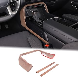 Aunginsy Car Center Console Gear Box Shift Panel Frame Trim Cover Compatible with Toyota Tundra/Sequoia 2022-2025 Central Control Gear Shifter Box Side Panel Protect Strip Decorative Cover Accessories