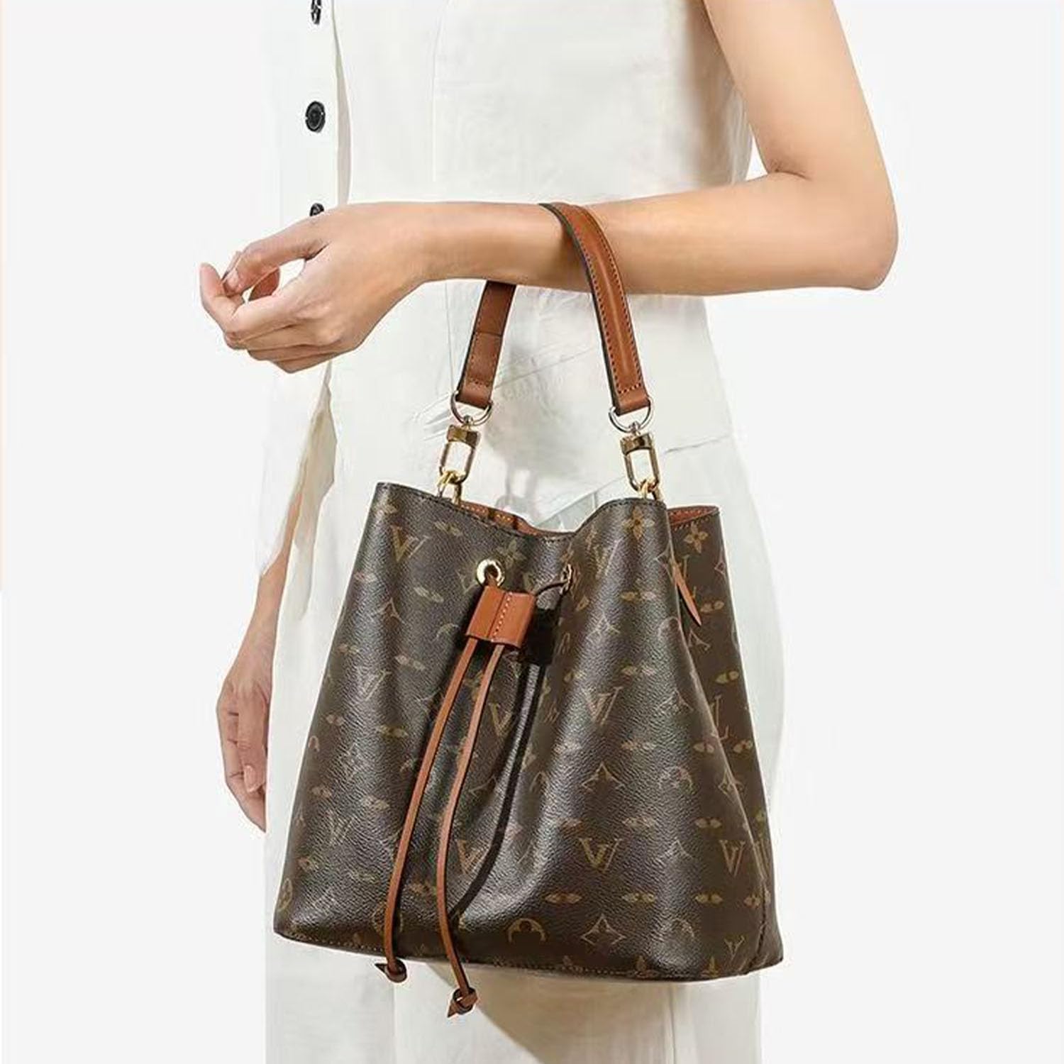 Vachetta leather handbag strap, suitable for changing shoulder straps on L V handbags and bucket bags