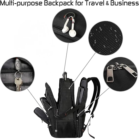 18.4 Laptop Backpack for Men, 55L-60L Extra Large Gaming Laptops Backpack, TSA Friendly Flight Approved RFID Anti-theft Pocket, Water Resistant Suiltable for Travel Business Work